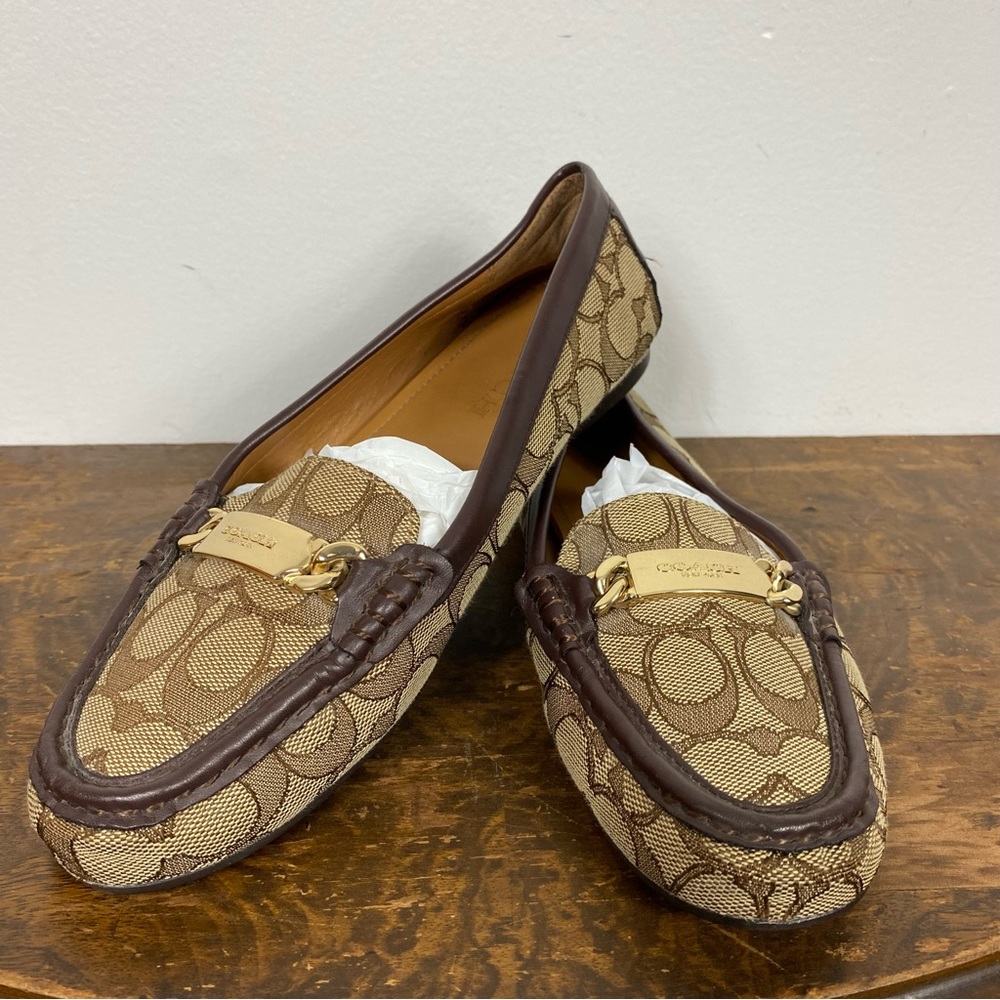 Coach slip on C embossed insignia pattern loafer
